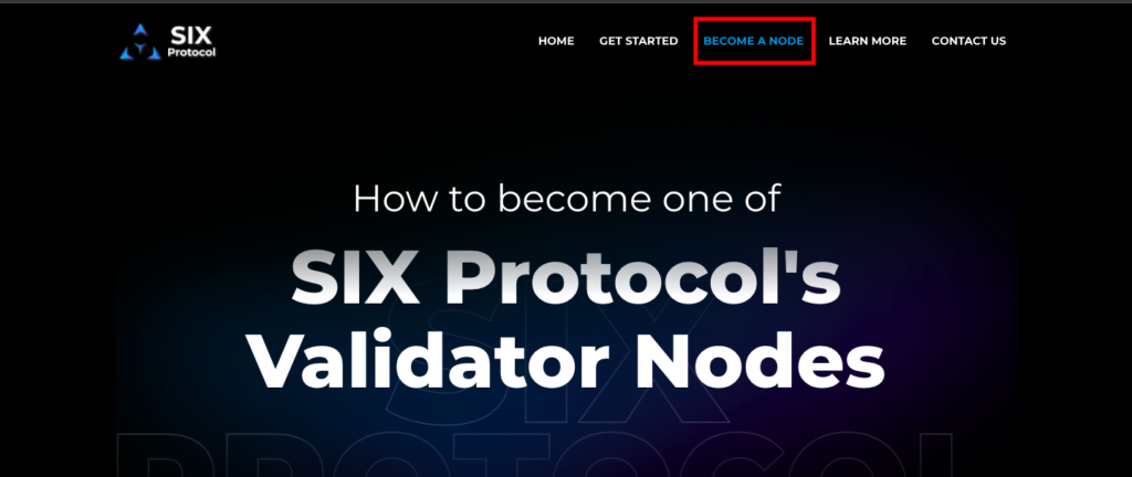 Become a node on SIX Protocol