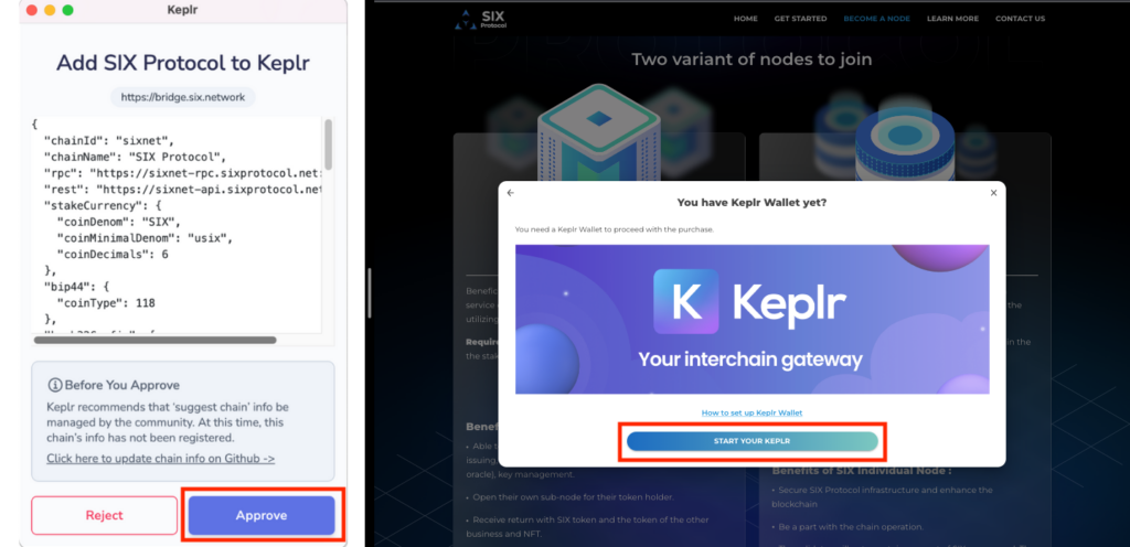 Add SIX Protocol to KEPLR